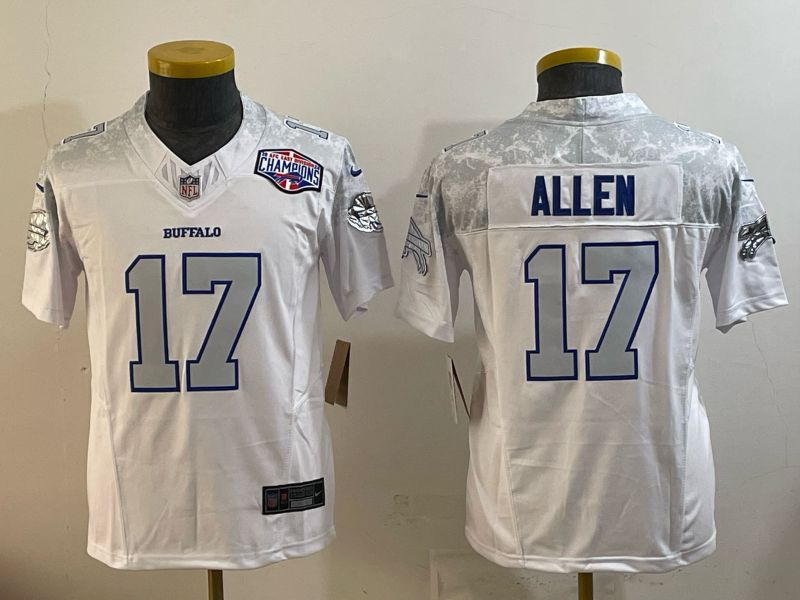 Youth 2025 Buffalo Bills #17 Allen white 5th generation Throwback Nike Limited NFL Jersey style 06